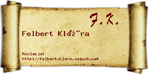 Felbert Klára névjegykártya