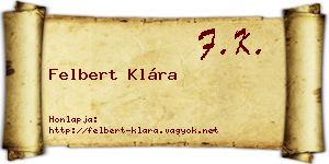 Felbert Klára névjegykártya