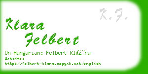 klara felbert business card